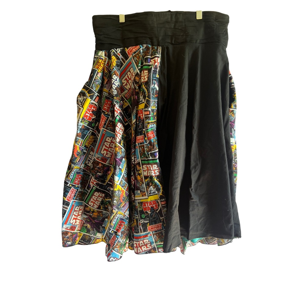 Handmade Star Wars Comic Book Print Skirt Custom High Waisted Black Retro 18W